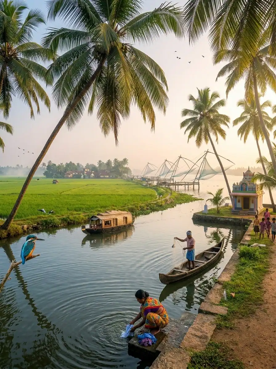 Villagers fishing